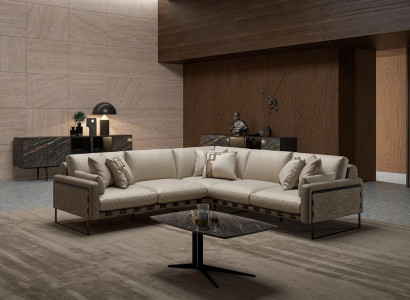 Living room suite corner sofa couch L-shape upholstery seating luxury coffee table
